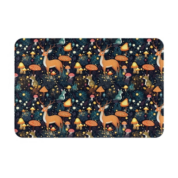 Picia Forest Elf Pattern Flannel Doormat  16x24 Inch Non-Slip Indoor Mat, Absorbent & Quick-Dry Rug for Entryway, Bathroom, Kitchen, and Bedroom, Machine Washable