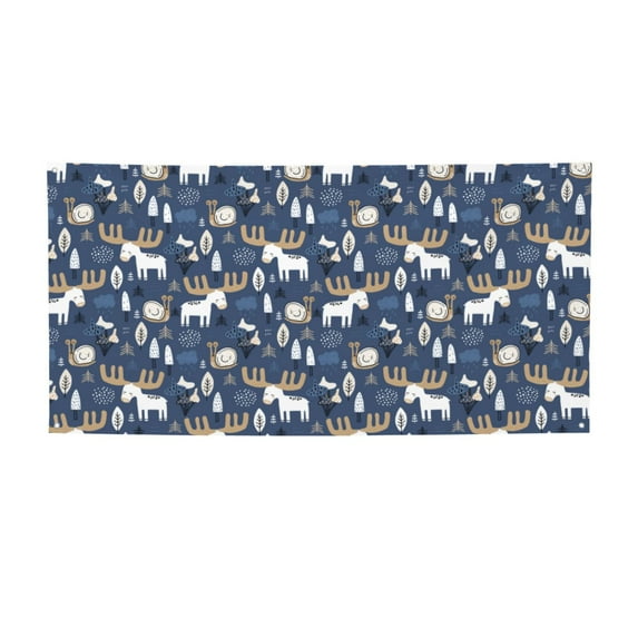 Picia Forest Elk Pattern Party Banner, Festive Decoration, Holiday Banner, Celebration Decor, Event Banner, Reusable Party Banner-Small