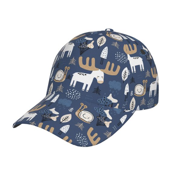 Picia Forest Elk pattern Trucker Low Profile Hat Men Women Baseball Cap Dad Hat Adjustable Unconstructed Plain Cap