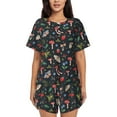 thumbnail image 1 of Picia Forest Flora and Insects Pajamas Sets for Women Soft Short-Sleeved Pjs with Lounge Shorts Two Piece Sleepwear-Small, 1 of 9