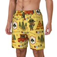 thumbnail image 1 of Picia Forest Guard pattern Mens Swim Trunks with Compression Liner Stretch Beach Shorts Quick Dry with Zipper Pockets No-Chafing Board Shorts-, 1 of 9