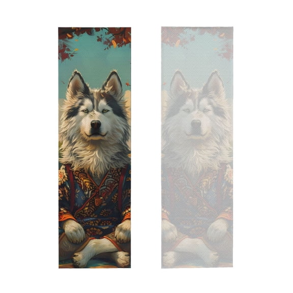 Picia Forest Maple Leaf Husky Pattern Cooling Towels (40"x12") Cool Towel, Cold Towel, Microfiber Soft Breathable Chilly Ice Towel