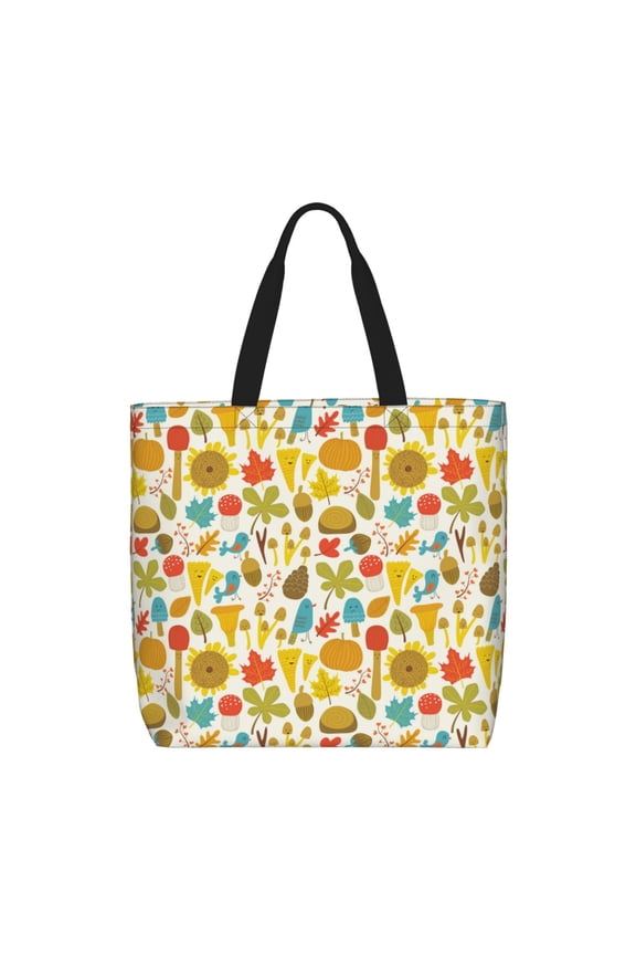 Forest Mushrooms for Tote Bag for Women with Zipper, Gym Tote with Compartments, Laptop Work Tote Nurse Dance Yoga Bag for Sport, Travel