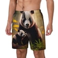 thumbnail image 1 of Picia Forest Panda pattern Mens Swim Trunks with Compression Liner Stretch Beach Shorts Quick Dry with Zipper Pockets No-Chafing Board Shorts-Small, 1 of 9