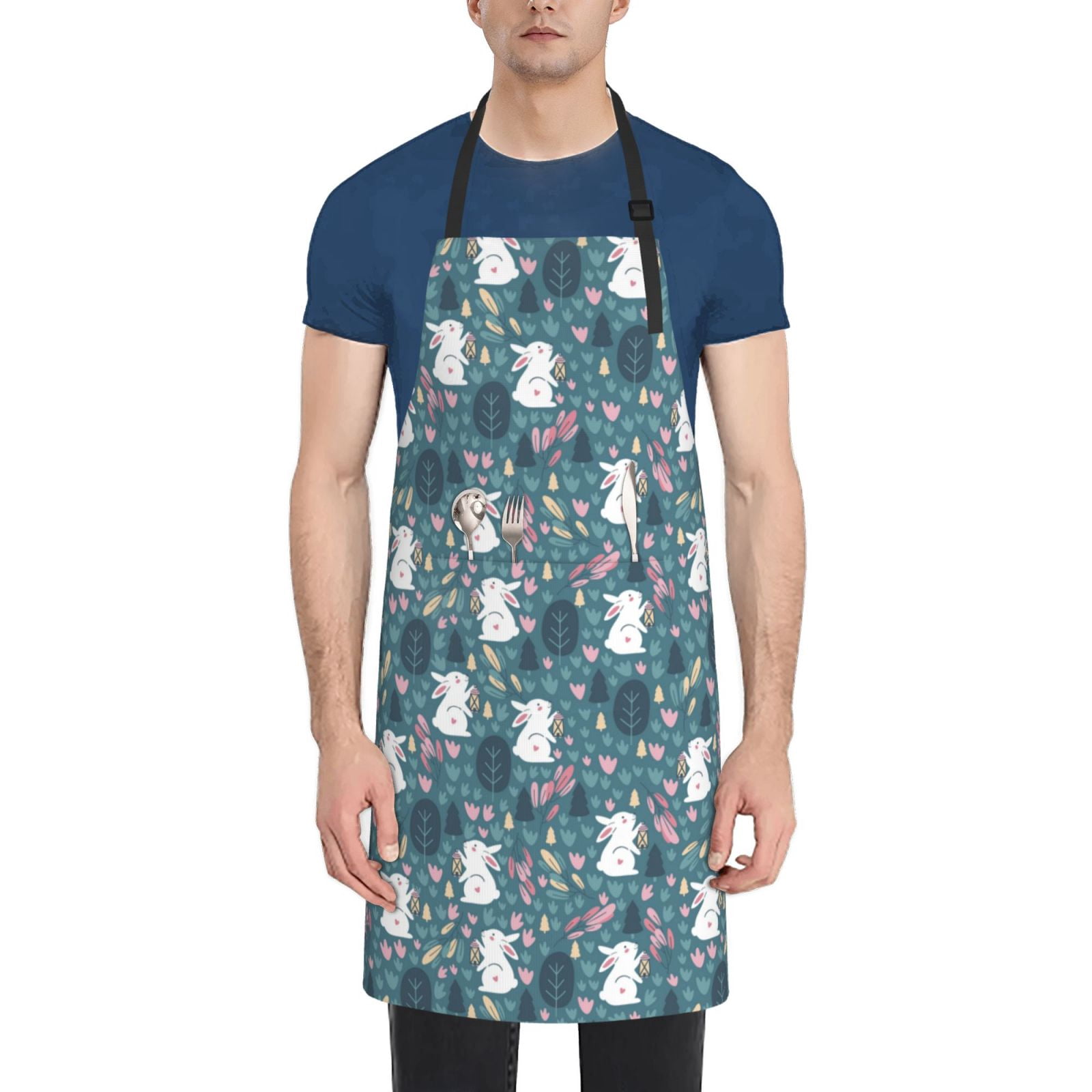 Picia Forest Rabbit Waterproof Apron for Unisex Adult - Adjustable Bib ...