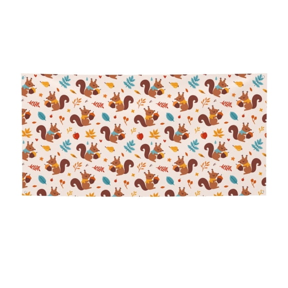 Picia Forest Squirrel Nuts Pattern Party Banner, Festive Decoration, Holiday Banner, Celebration Decor, Event Banner, Reusable Party Banner-Medium