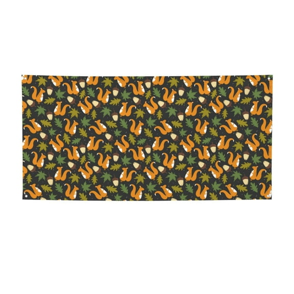 Picia Forest Squirrel Pattern Party Banner, Festive Decoration, Holiday Banner, Celebration Decor, Event Banner, Reusable Party Banner-Medium