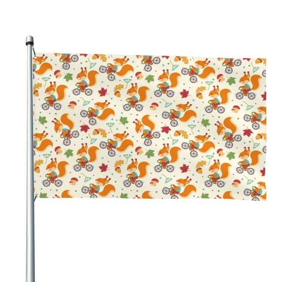 Picia Forest Squirrel Printed Flag ,Forest Squirrel Pattern Garden Flag Vertical Double,Yard Lawn Outdoor Decor 48x72"