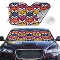 thumbnail image 1 of Picia Fox Face Curved Windshield Sunshade Accordion Folding Style Auto Shade for Car Truck SUV Van Blocks UV Ray Sun Visor Protector -Small, 1 of 7