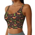 thumbnail image 1 of Picia Fox In Forest Sports Bra for Women,Padded Strappy Sports Bras Medium Support Yoga Bra with Removable Cups,Running Yoga Bra-Large, 1 of 9