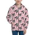 thumbnail image 1 of Picia French Bulldog for Boys Fashion Full-zip Hoodies & Sweatshirts with Kangaroo Pocket,Zip-up Hooded Sweatshirt for Kid, Moisture Wicking & Breathable-Small, 1 of 6