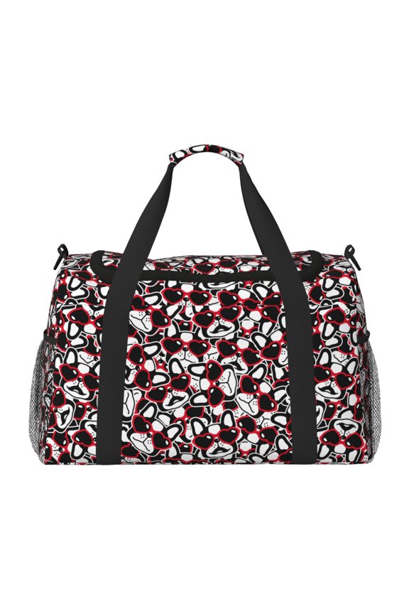French Bulldog1 Print Travel Duffle Bag,Weekender Bags for Women with Shoe Compartment, Gym Duffel Bag with Wet Pocket, Hospital Bags for Labor and Delivery