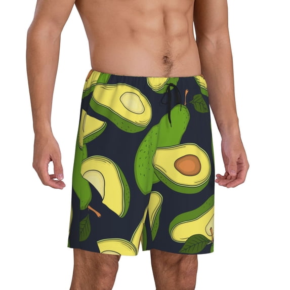 Picia Fresh Avocado Pajama Shorts for Men, Men's Pajama Bottoms, Sleepwear,Short Pajama Pants-Small