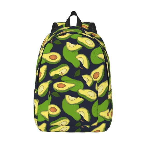 Picia Fresh Avocado Printed Canvas Daypack - Stylish and Durable Vintage Compact Backpack - Class, Work, Travel, or Laptop Bookbag,Organized Compartments-Small