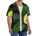 thumbnail image 1 of Picia Fresh Avocados Men's Linen Shirts Short Sleeve Cuban Beach Shirts Casual Shirts Button Down Shirt for Men Beach Summer Wedding Shirt-4X-Large, 1 of 7