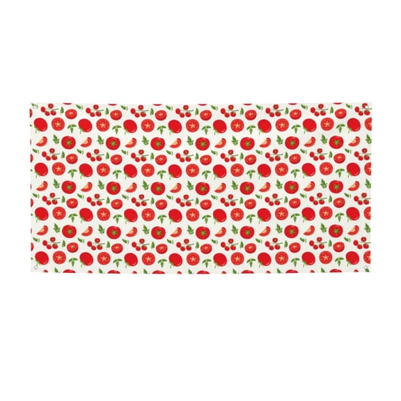 Picia Fresh Red Tomato Pattern Party Banner, Festive Decoration, Holiday Banner, Celebration Decor, Event Banner, Reusable Party Banner-Small
