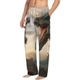 thumbnail image 1 of Picia Friendship Dragon Mens Soft Woven Cotton Elastic Waistband Sleep Pajama Pant Lounge Sleep Pant With Pockets And Drawstring-Large, 1 of 9