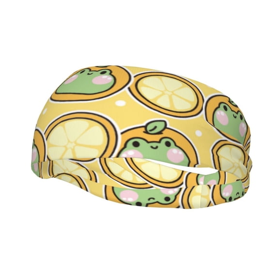 Picia Frog In Orange Hat Print Mens Running Headband,Mens Sweatband Sports Headband for Running,Cycling,Basketball,Yoga,Fitness Workout