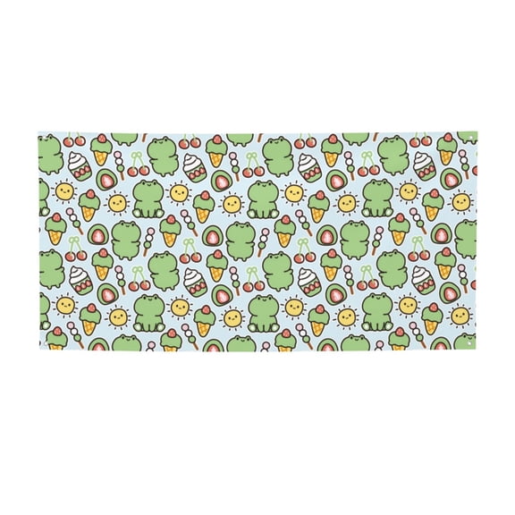 Picia Frog With Sweet Pattern Party Banner, Festive Decoration, Holiday Banner, Celebration Decor, Event Banner, Reusable Party Banner-Medium