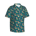 thumbnail image 1 of Picia Frog and Mushrooms Gentle Cotton Regular Fit Short Sleeve Casual Hawaiian Shirt for Men-Small, 1 of 9