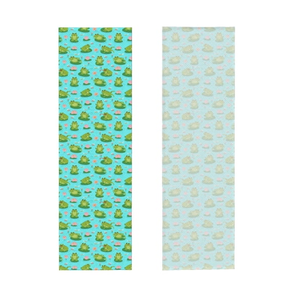 Picia Frogs And Aquatic Plants Pattern Cooling Towels (40"x12") Cool Towel, Cold Towel, Microfiber Soft Breathable Chilly Ice Towel