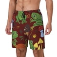thumbnail image 1 of Picia Frogs and Mushrooms pattern Mens Swim Trunks with Compression Liner Stretch Beach Shorts Quick Dry with Zipper Pockets No-Chafing Board Shorts-Small, 1 of 9