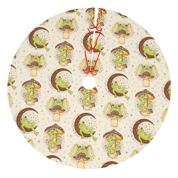 Picia Frogs Print Christmas Tree Skirt , Christmas Tree Skirt Ornaments for Merry Christmas Holiday Party Decorations Indoor Outdoor-36"