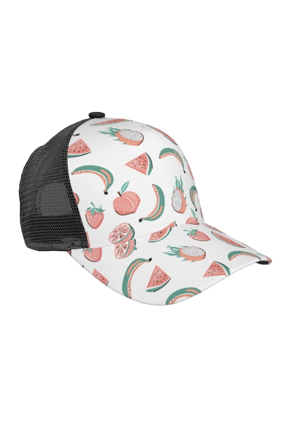 Fruit Pattern Trucker Hat,Baseball Cap,Sun Protection Cap,Stylish Headwear,Leisure Cap,Outdoor Sports Cap