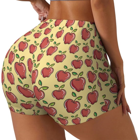 Picia Fruit Printed Workout Shorts for Women Seamless Scrunch Butt Lifting High Waisted Yoga Gym Booty Running Moisture-wicking Short Pants-Large
