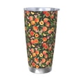 thumbnail image 1 of Picia Fruits Peach Pattern 20 oz Tumbler Stainless Steel Vacuum Insulated Coffee Ice Cup Double Wall Travel Flask Dual Lid Water Bottle, Eco-friendly Car Cup-Without Straw, 1 of 8