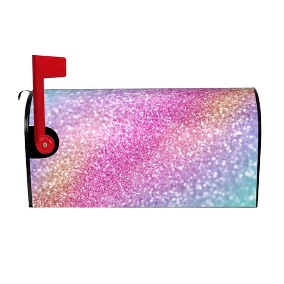 Picia Fun Rainbow Pink Magnetic Mailbox Cover Standard Size-21x18 in