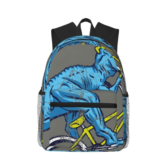 Picia Fun Riding Dinosaur Large Capacity Backpack Classic Style Backpack Casual Backpack Water-Resistant School Work Travel Outdoor Backpack
