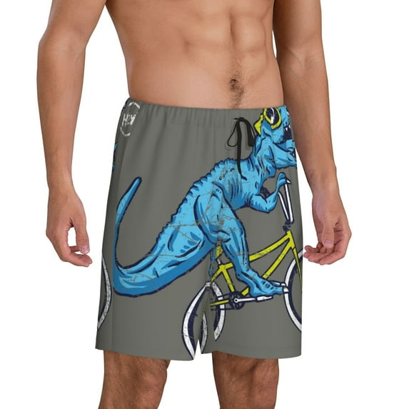 Picia Fun Riding Dinosaur Pajama Shorts for Men, Men's Pajama Bottoms, Sleepwear,Short Pajama Pants-Small
