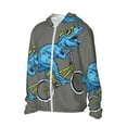 thumbnail image 1 of Picia Fun Riding Dinosaur Women's Men's UPF 50+ Sun Protection Hoodie Shirt Long Sleeve SPF Fishing Outdoor UV Hiking Lightweight Shirts-X-Large, 1 of 9