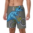 thumbnail image 1 of Picia Fun Riding Dinosaur pattern Mens Swim Trunks with Compression Liner Stretch Beach Shorts Quick Dry with Zipper Pockets No-Chafing Board Shorts-Large, 1 of 9