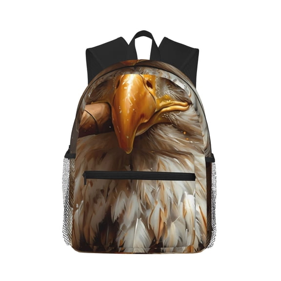 Picia Funny Bald Eagle Large Capacity Backpack Classic Style Backpack Casual Backpack Water-Resistant School Work Travel Outdoor Backpack