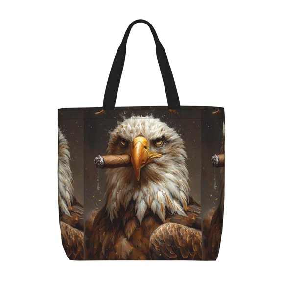 Picia Funny Bald Eagle for Tote Bag for Women with Zipper, Gym Tote with Compartments, Laptop Work Tote Nurse Dance Yoga Bag for Sport, Travel