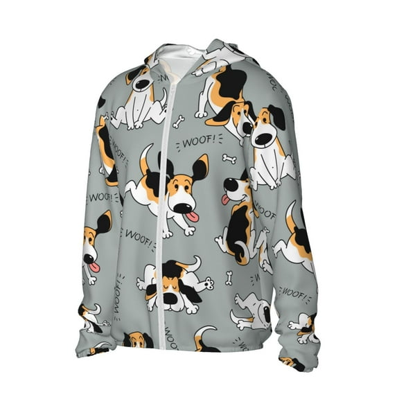 Picia Funny Beagle Active Dog Women's Men's UPF 50+ Sun Protection Hoodie Shirt Long Sleeve SPF Fishing Outdoor UV Hiking Lightweight Shirts-X-Large