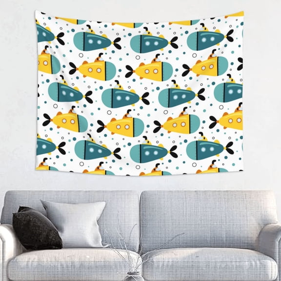 Picia Funny Boats Pattern Tapestry-Tapestries for Bedroom Living Room Dorm(29x37")