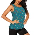 thumbnail image 1 of Picia Funny Cat Blue Pattern Women's Workout Tank Top,Breathable Activewear,Slim Fit Athletic Top,Versatile Workout Moisture-wicking top-Medium, 1 of 9