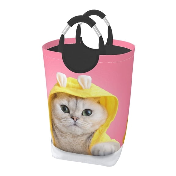 Picia A Funny Cat Laundry Basket With Handles Laundry Hamper Toys Storage Organizer Foldable Bucket Washing Bin Dirty Clothes Bag For Home Bathroom Bedroom Dorm