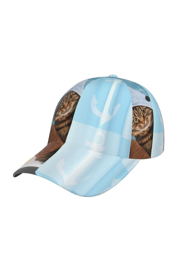 Funny Cat Taking a Bath pattern Trucker Low Profile Hat Men Women Baseball Cap Dad Hat Adjustable Unconstructed Plain Cap