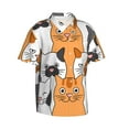 thumbnail image 1 of Picia Funny Cats Gentle Cotton Regular Fit Short Sleeve Casual Hawaiian Shirt for Men-Large, 1 of 9