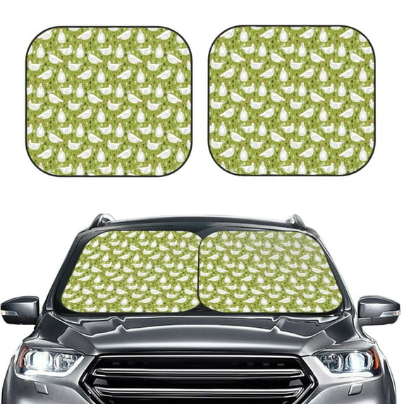 Picia Funny Chicken 2 Piece Car Windshield Sun Shade Foldable | Foldable Sun Shield for Front Window Blocks UV Rays and Keeps Your Vehicle Cool-Medium