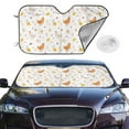 thumbnail image 1 of Picia Funny Chicken Curved Windshield Sunshade Accordion Folding Style Auto Shade for Car Truck SUV Van Blocks UV Ray Sun Visor Protector -Small, 1 of 7