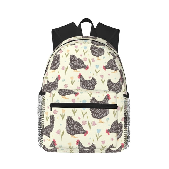 Picia Funny Chicken Large Capacity Backpack Classic Style Backpack Casual Backpack Water-Resistant School Work Travel Outdoor Backpack