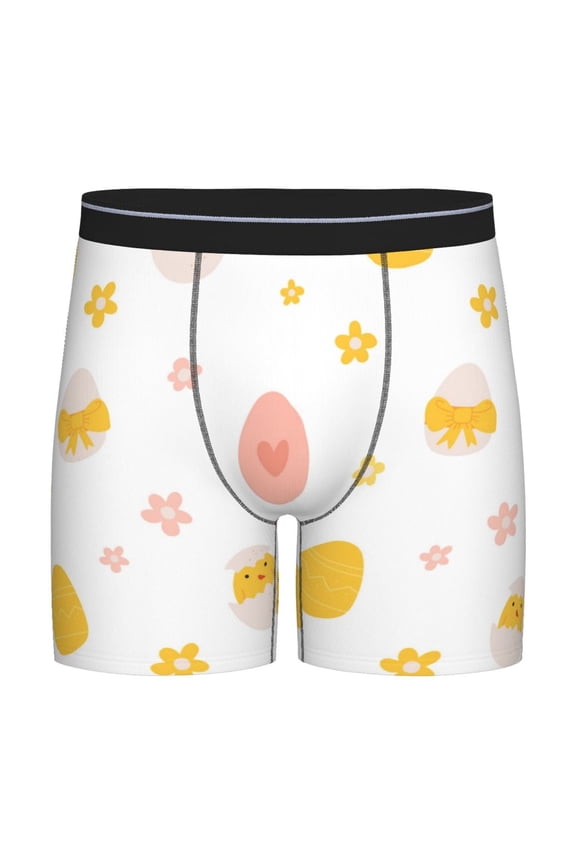 Funny Chicken Pattern Men's Athletic Long Leg Briefs , Performance Stretch Underwear,Moisture-Wicking