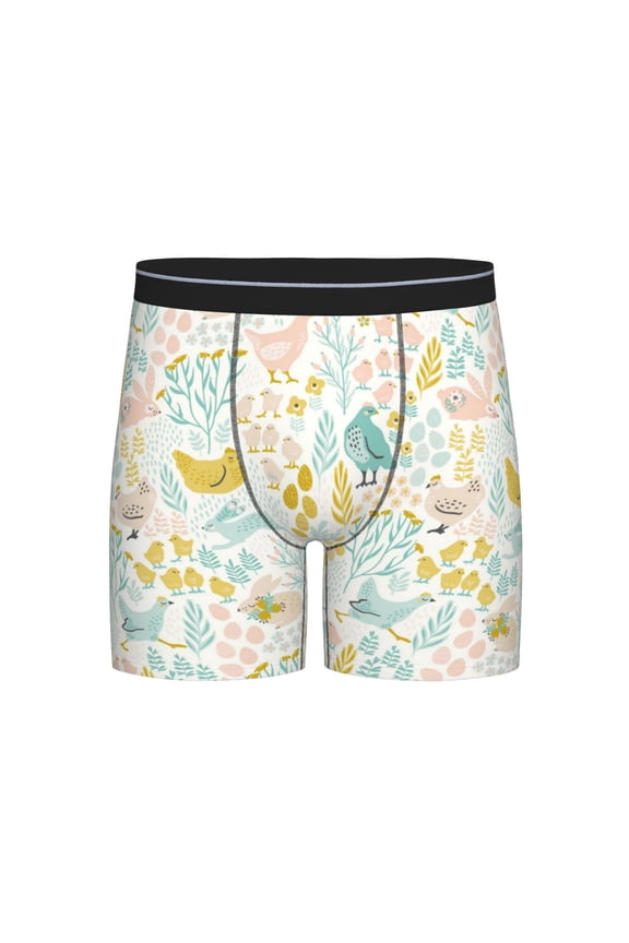 Funny Chicken Pattern Men's Athletic Long Leg Briefs , Performance Stretch Underwear,Moisture-Wicking