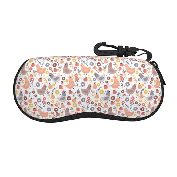 Picia Funny Chicken Print Sunglasses Case, Eyeglasses Case Protector Large Glasses Case, Key Lock Case Protective Glasses Holder Eyeglasses Cases