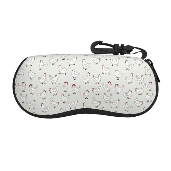 Picia Funny Chicken Print Sunglasses Case, Eyeglasses Case Protector Large Glasses Case, Key Lock Case Protective Glasses Holder Eyeglasses Cases
